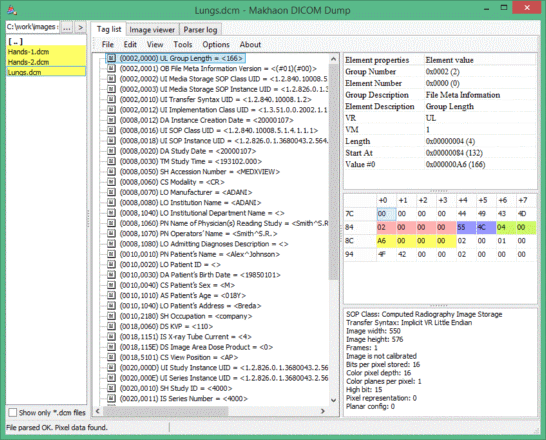 Makhaon DICOM dump